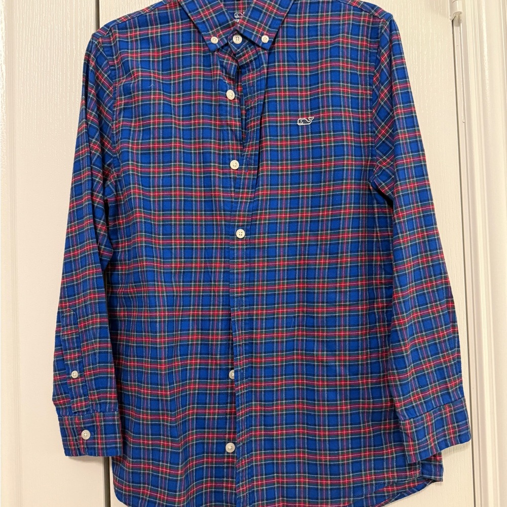 Vineyard Vines Red and Blue Plaid Button Down Shirt